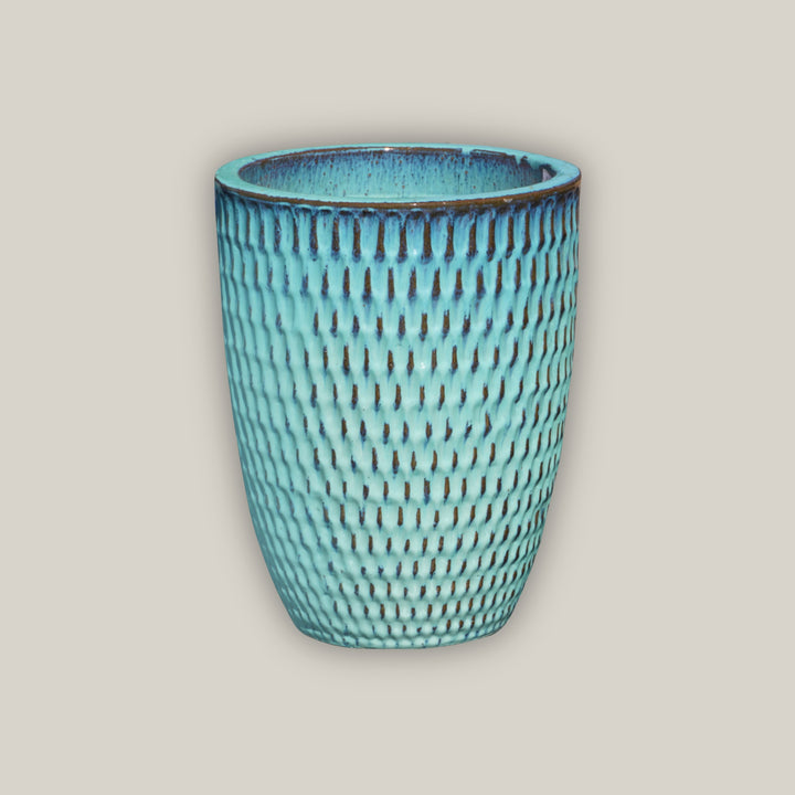 Turquoise Dropped Rain Ceramic Pot