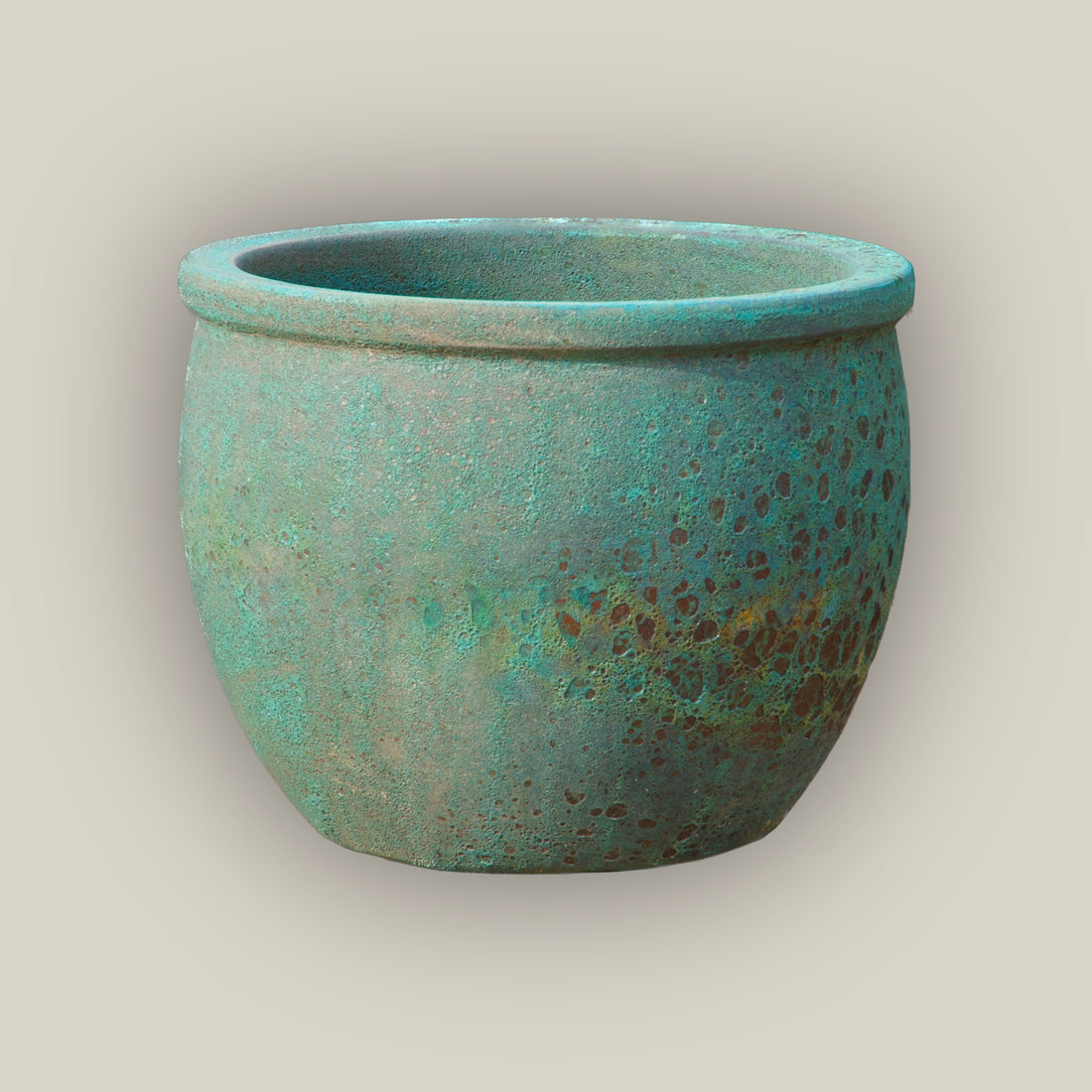 Turquoise Planter Pot Coral Round Rim