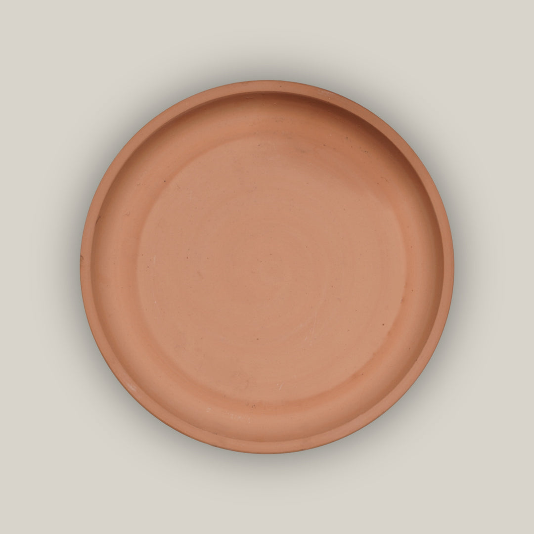 Unglazed Round Ceramic Saucer - Ten Thousand Pots - top