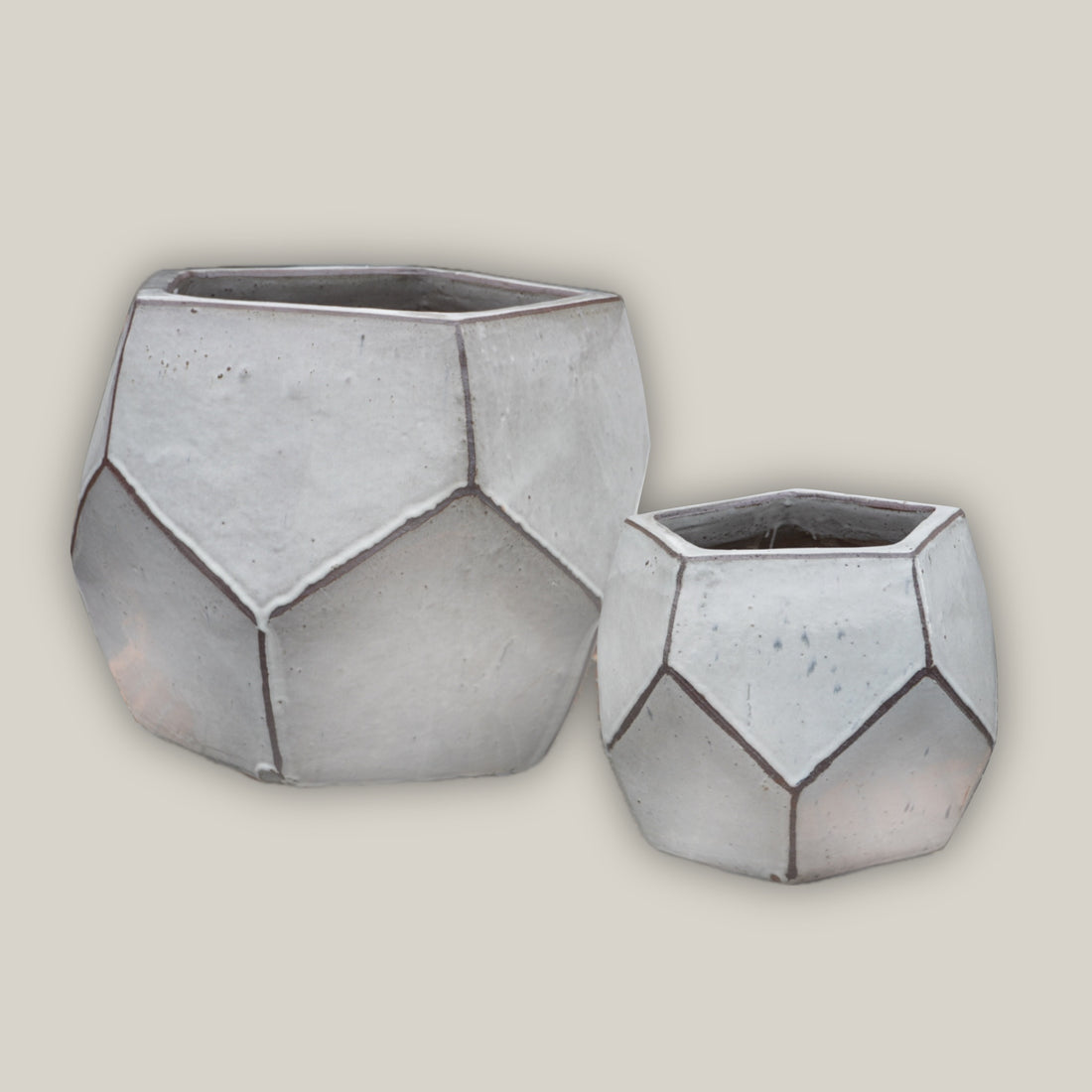 Modern geometric white planter pot