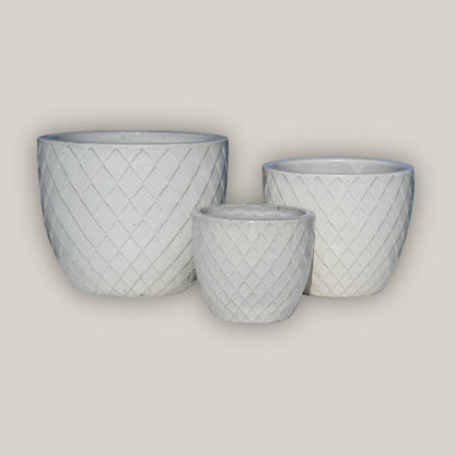 white modern plant pot White Modern Diamond High End Plant Pots