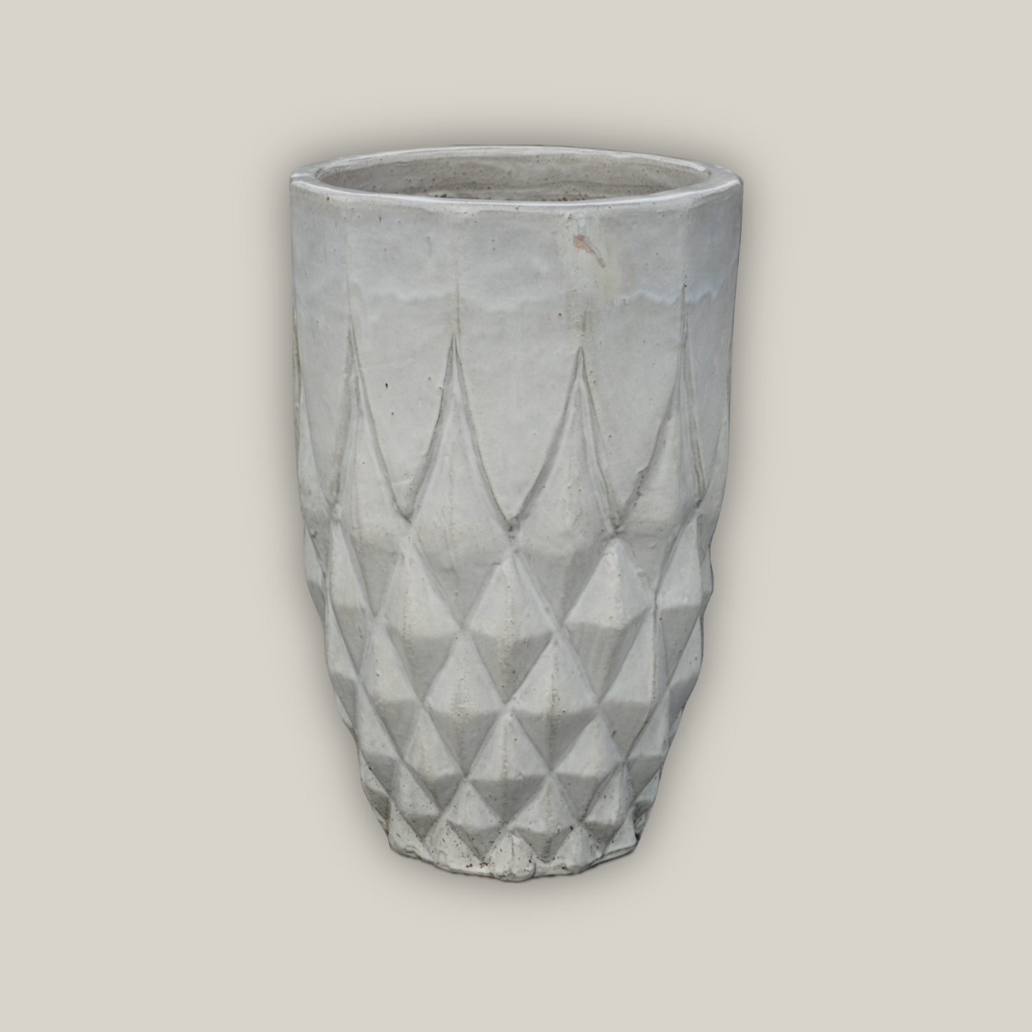 white pineapple planter White Pineapple Round Ceramic Planter