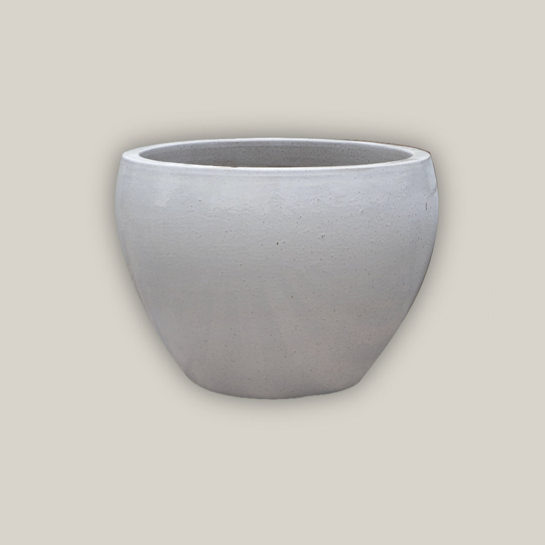 White Standard Planter - Lion