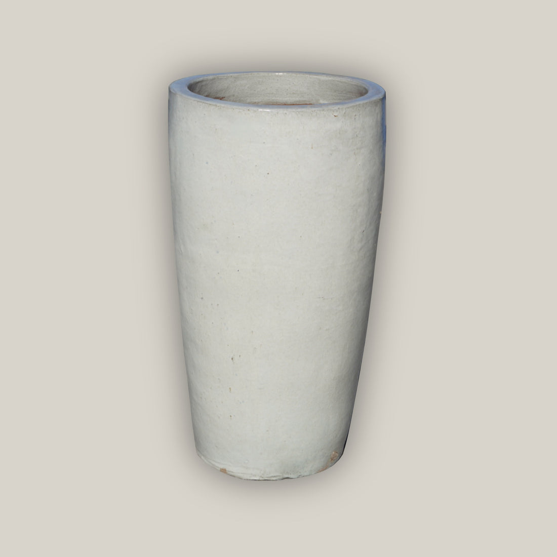 8464N12FS - White Slim Round Ceramic Planter - FREE SHIPPING
