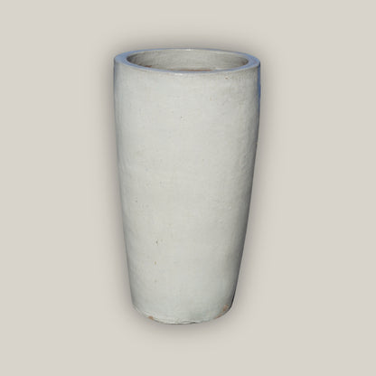 8464N12 - White Slim Round Ceramic Planter