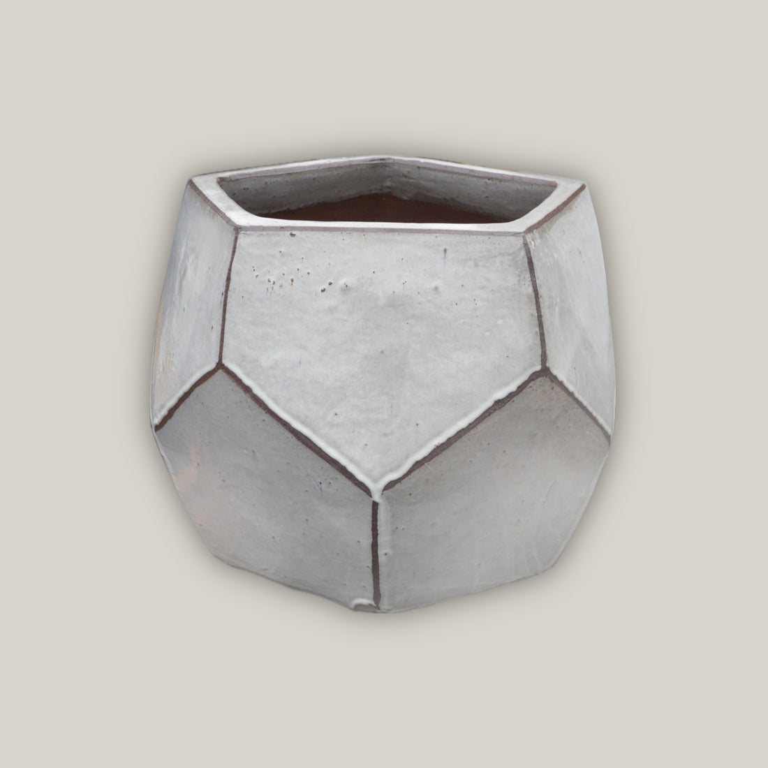 Modern geometric white planter pot
