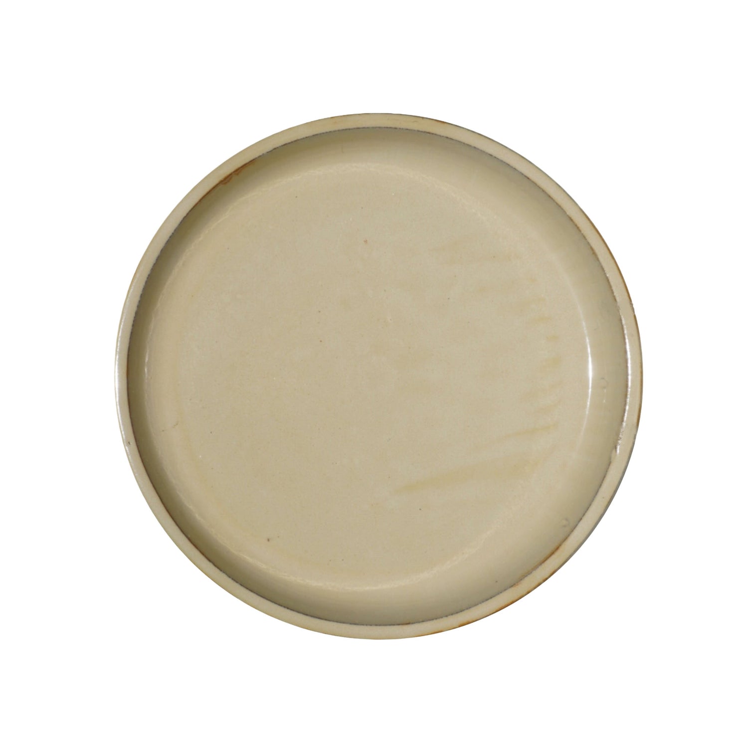 Round Yellow Cream Ceramic Plant Saucer
