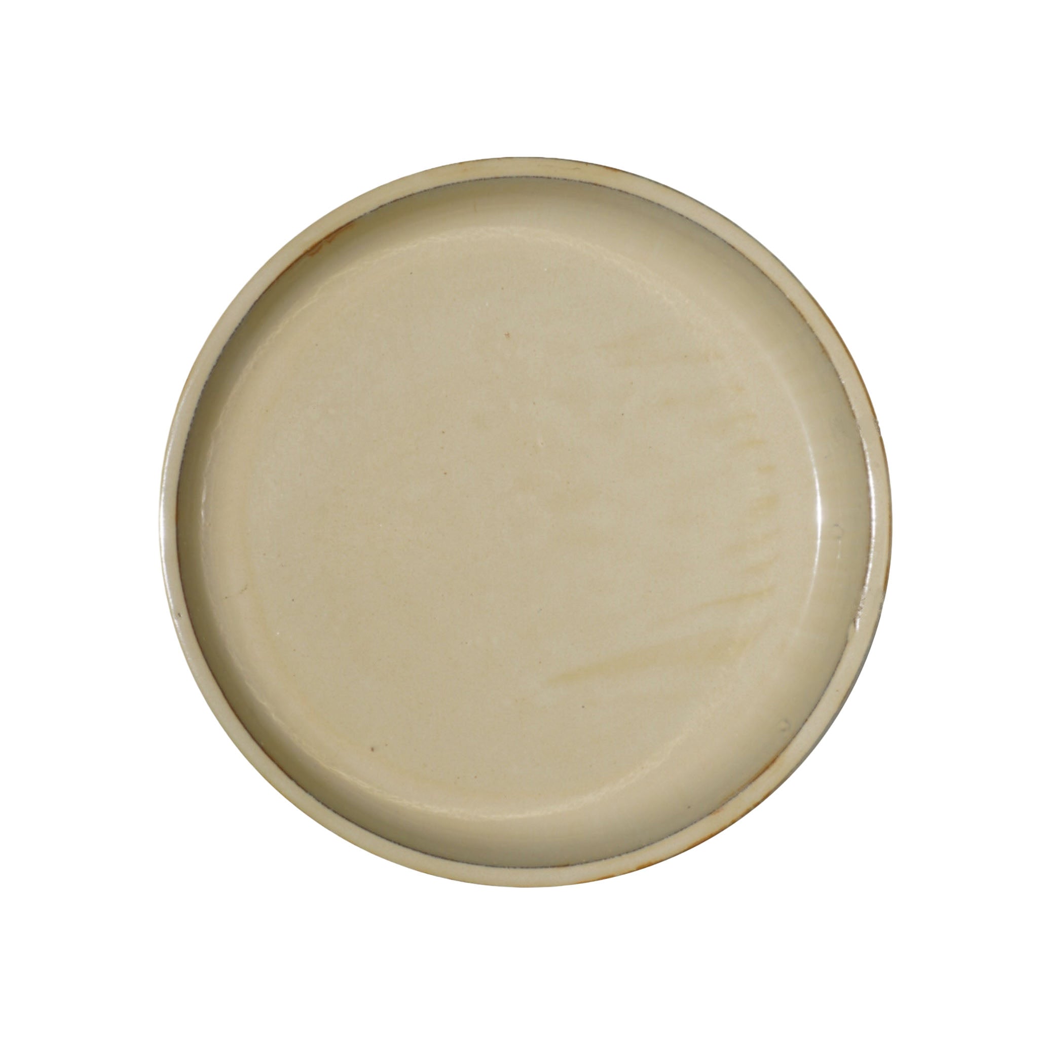 Round Yellow Cream Ceramic Plant Saucer