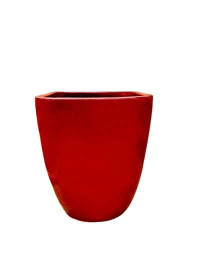 Bright Red Modern Tapered Square Planter | Ten Thousand Pots