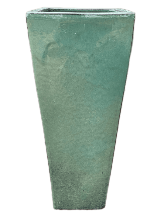 Forest Green Tall Ceramic Wedge Planter | Ten Thousand Pots