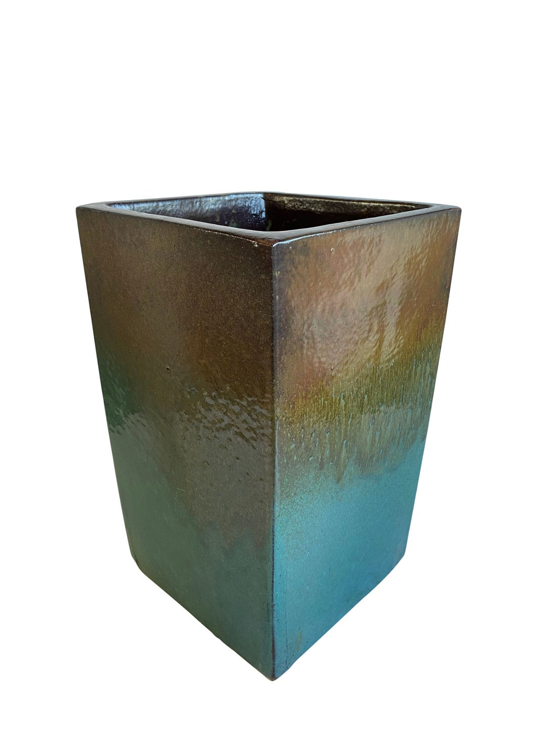 Iron Rust Copper Modern Square Ceramic Planter | Ten Thousand Pots