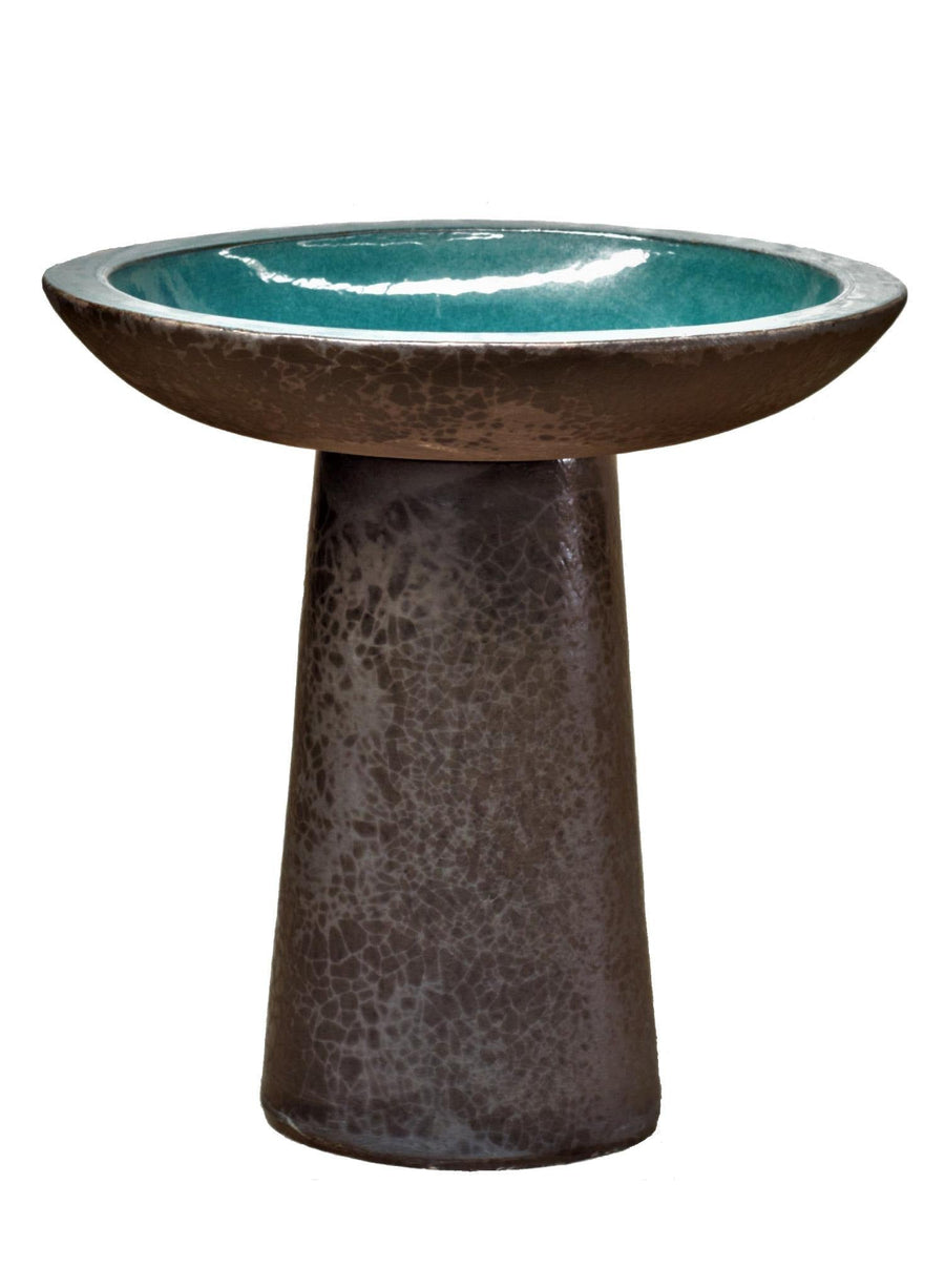 Teal Ceramic Bird Bath | Ten Thousand Pots