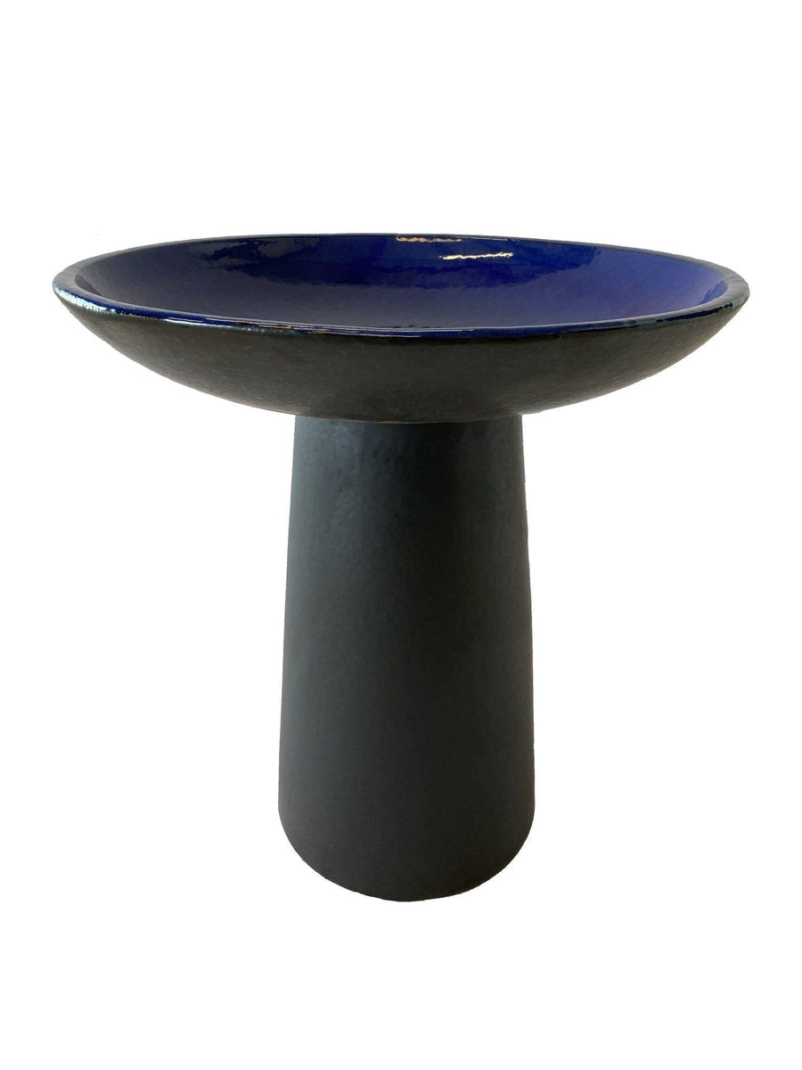 Dark Blue Ceramic Bird Bath | Ten Thousand Pots