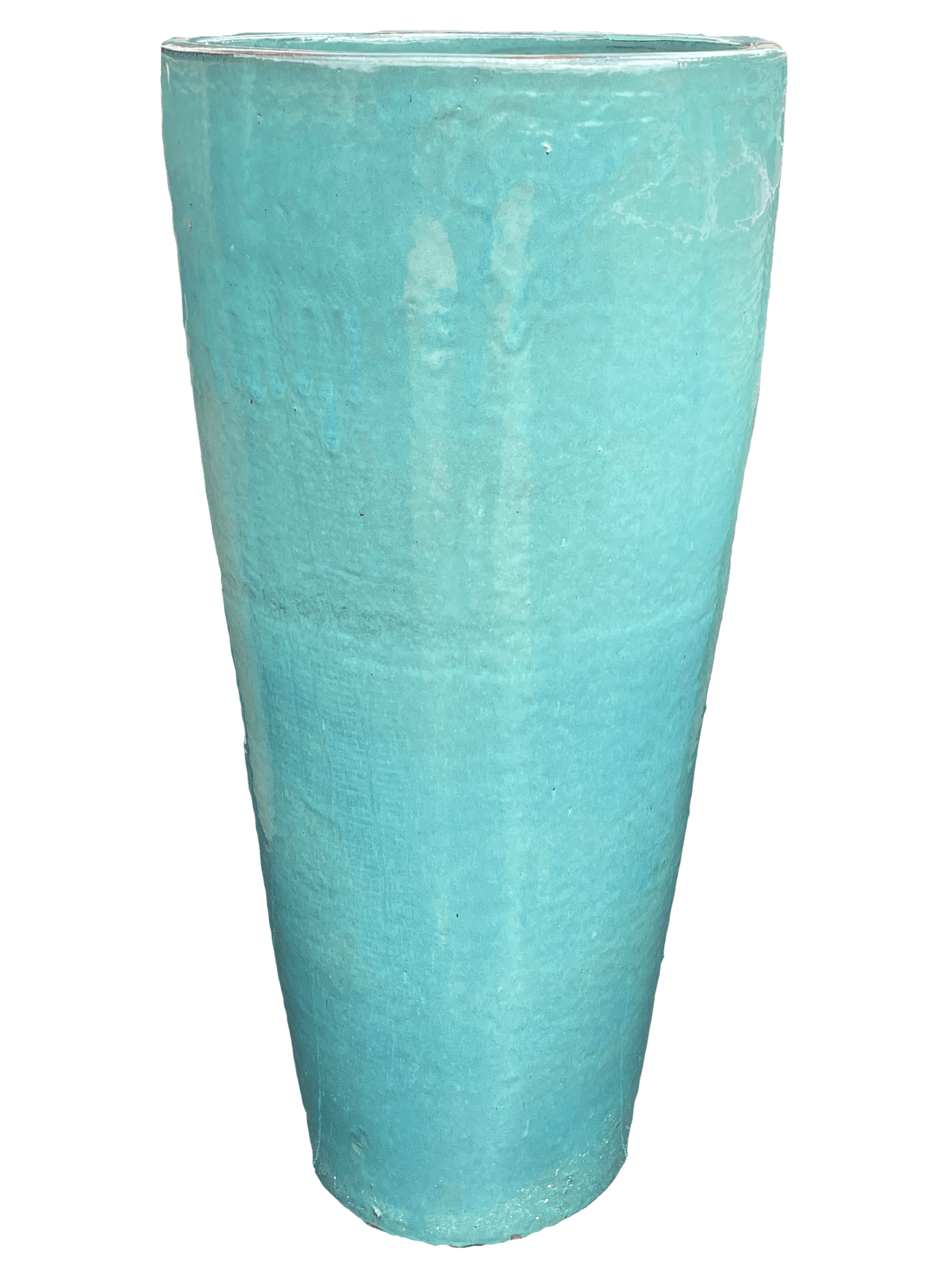 Marble Green Round Tapered Ceramic Cylinder | Ten Thousand Pots