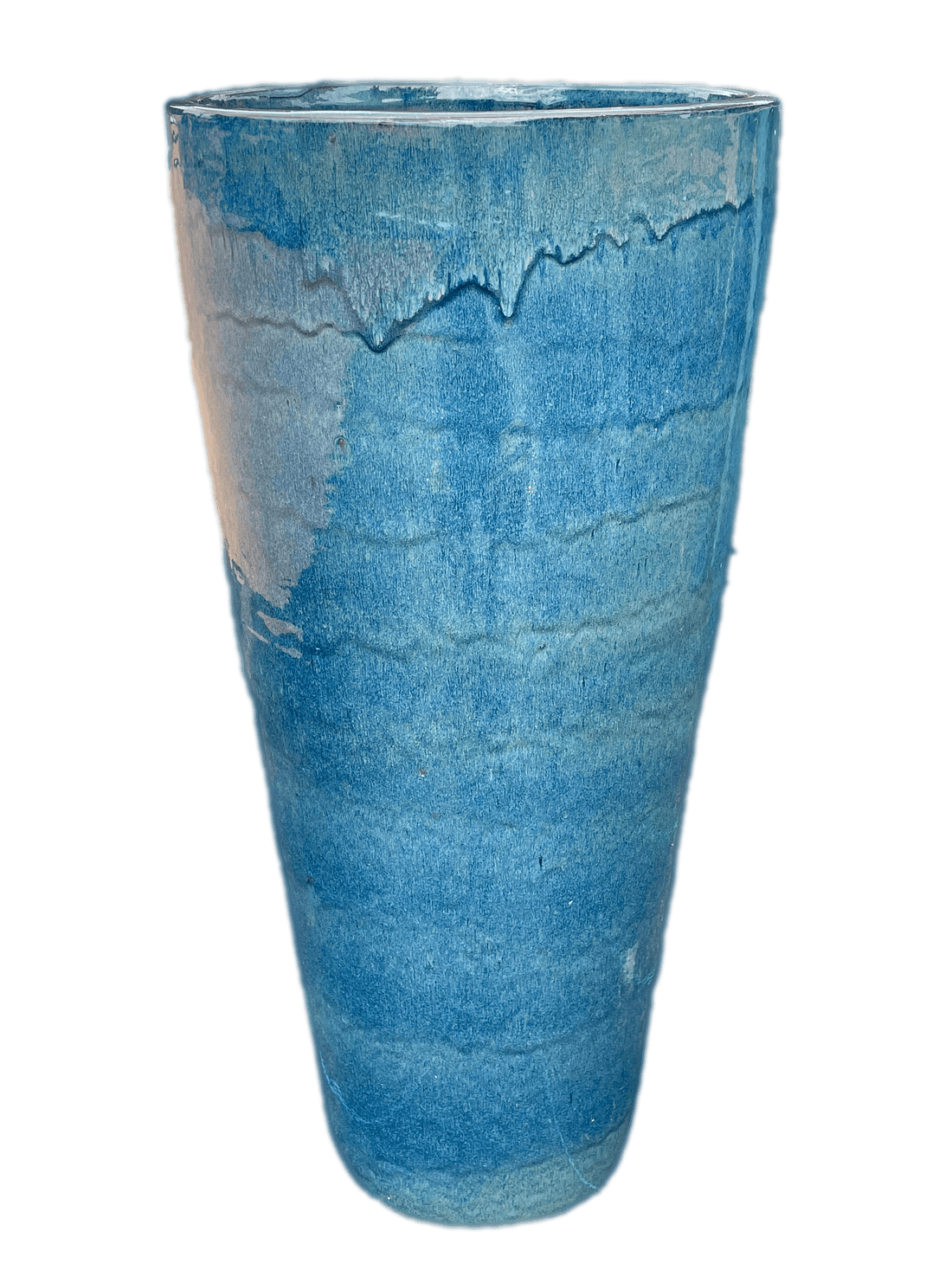 Souble Blue Round Tapered Ceramic Cylinder | Ten Thousand Pots