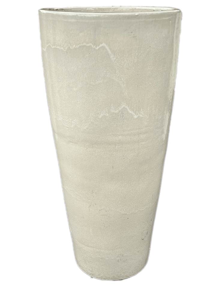 Cream Round Tapered Ceramic Cylinder | Ten Thousand Pots