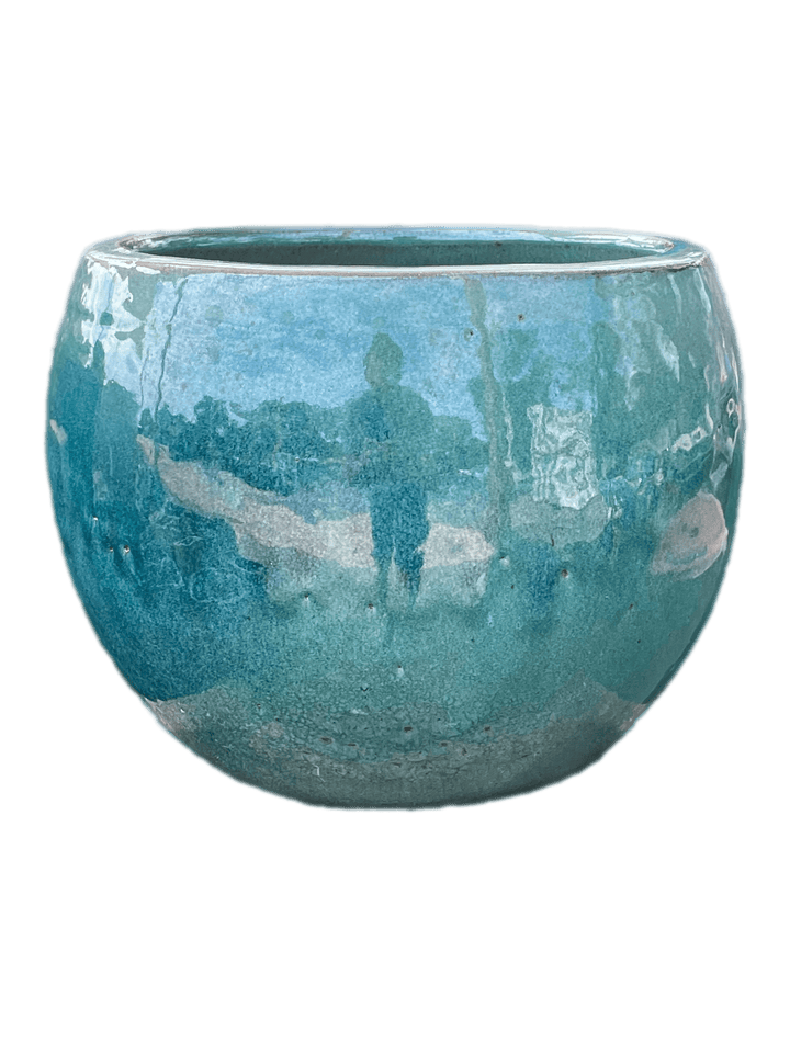 Marble Green Ceramic Sphere Pot | Ten Thousand Pots
