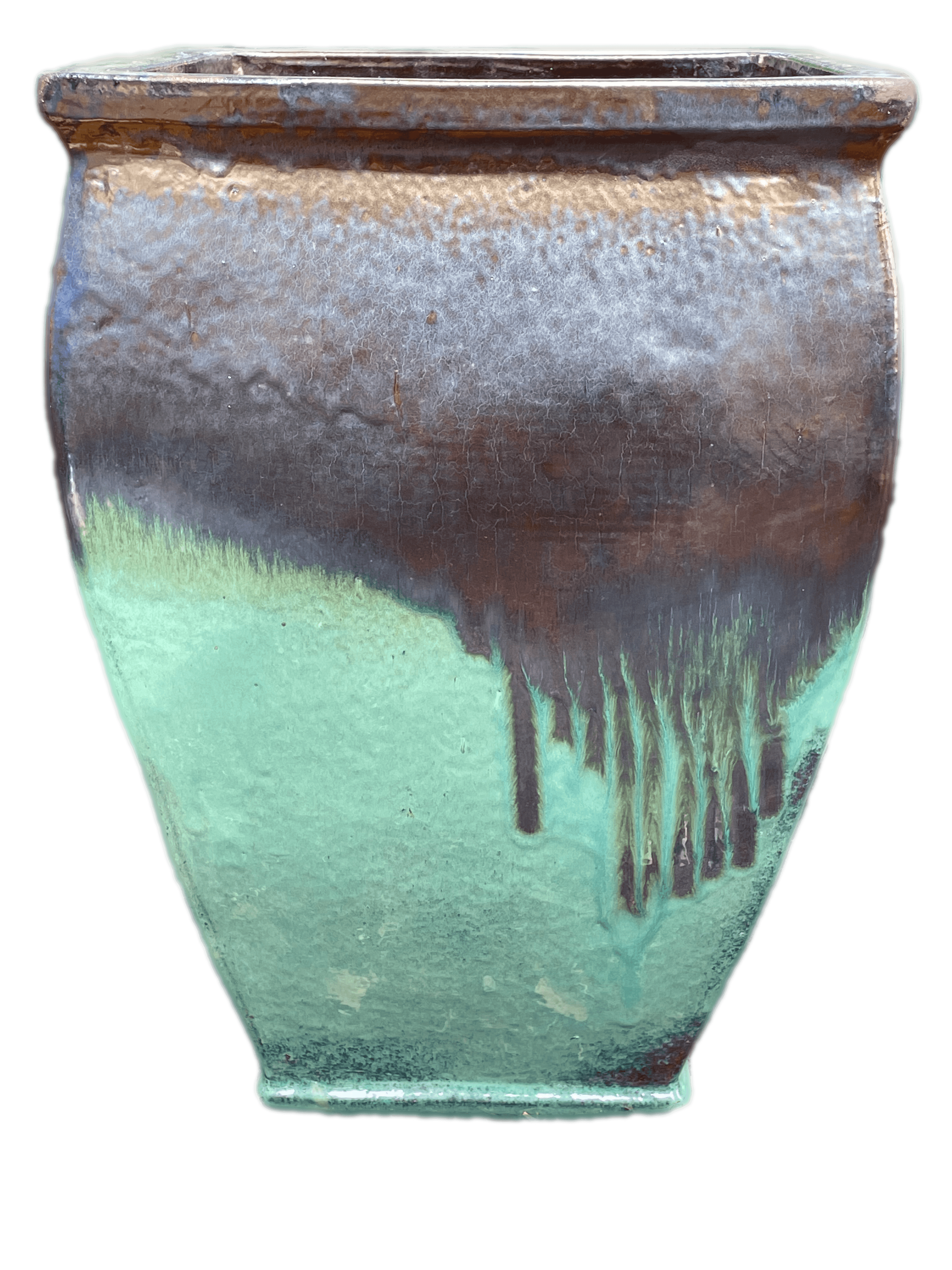 Gold forest Green Square Flower Pot | Ten Thousand Pots