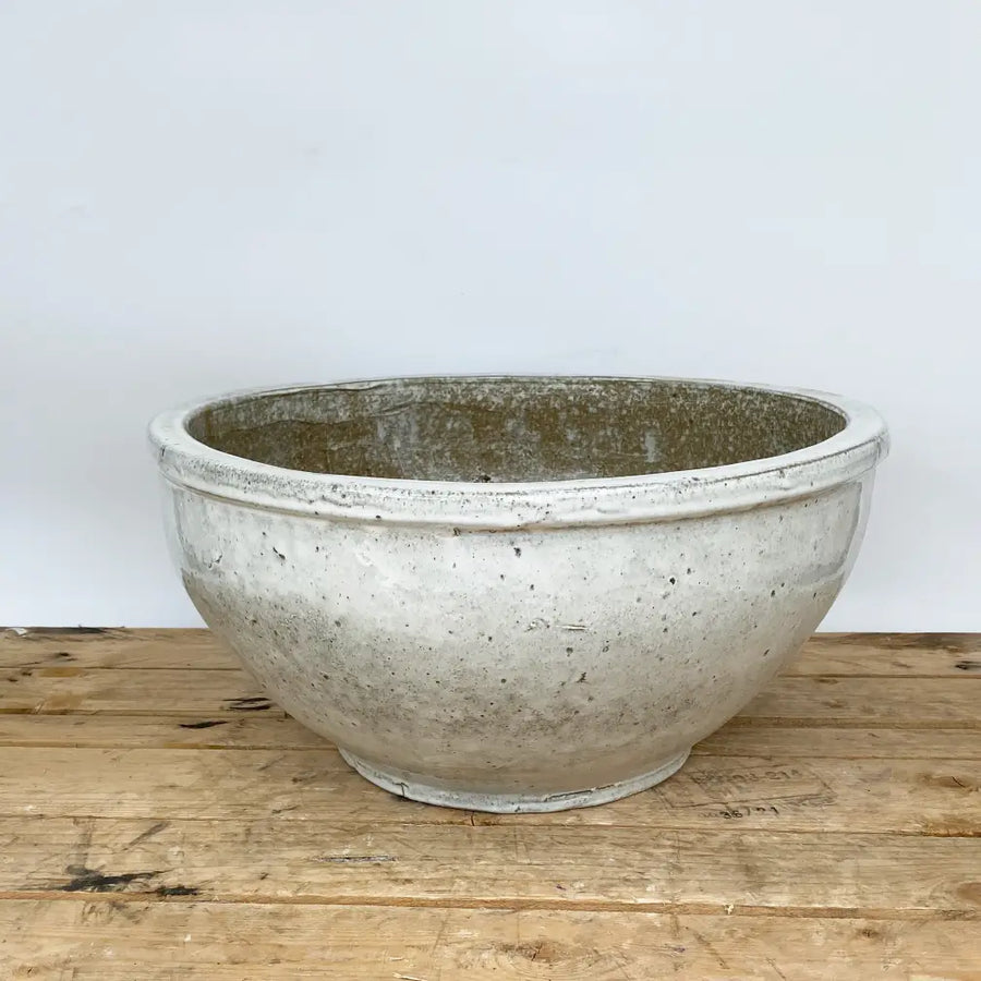 Traditional Low Ceramic Bowl White | Ten Thousand Pots