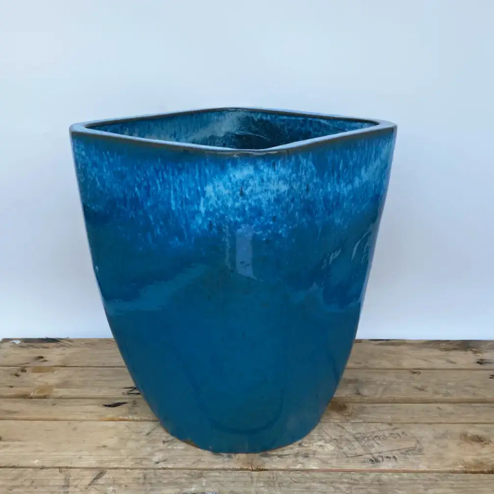 Modern Tapered Square Planter Sky Blue | Ten Thousand Pots