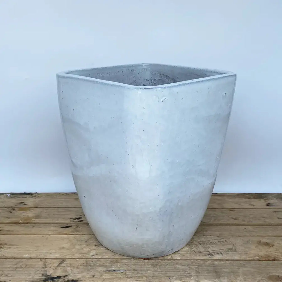 Modern Tapered Square Planter White | Ten Thousand Pots