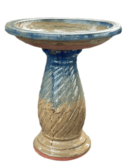 Montana Sunset Small Ornate Ceramic Bird Bath | Ten Thousand Pots