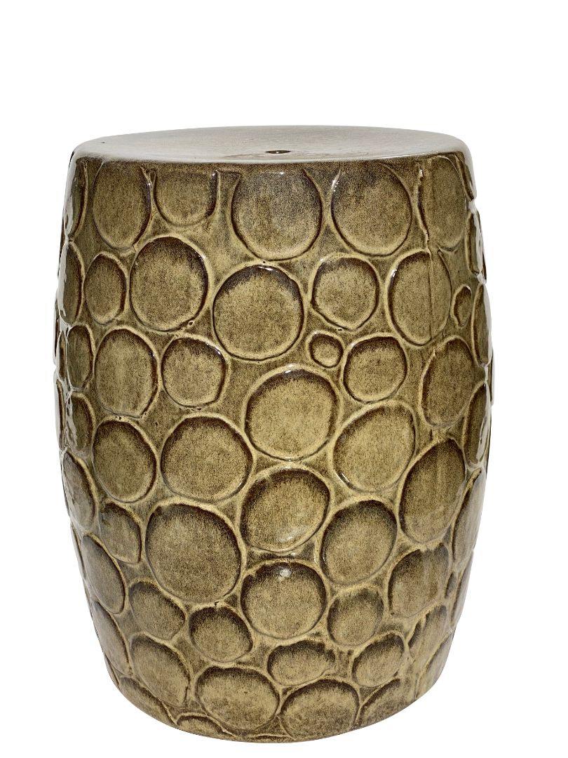 Tiger Skin Stone Design Ceramic Stool | Ten Thousand Pots