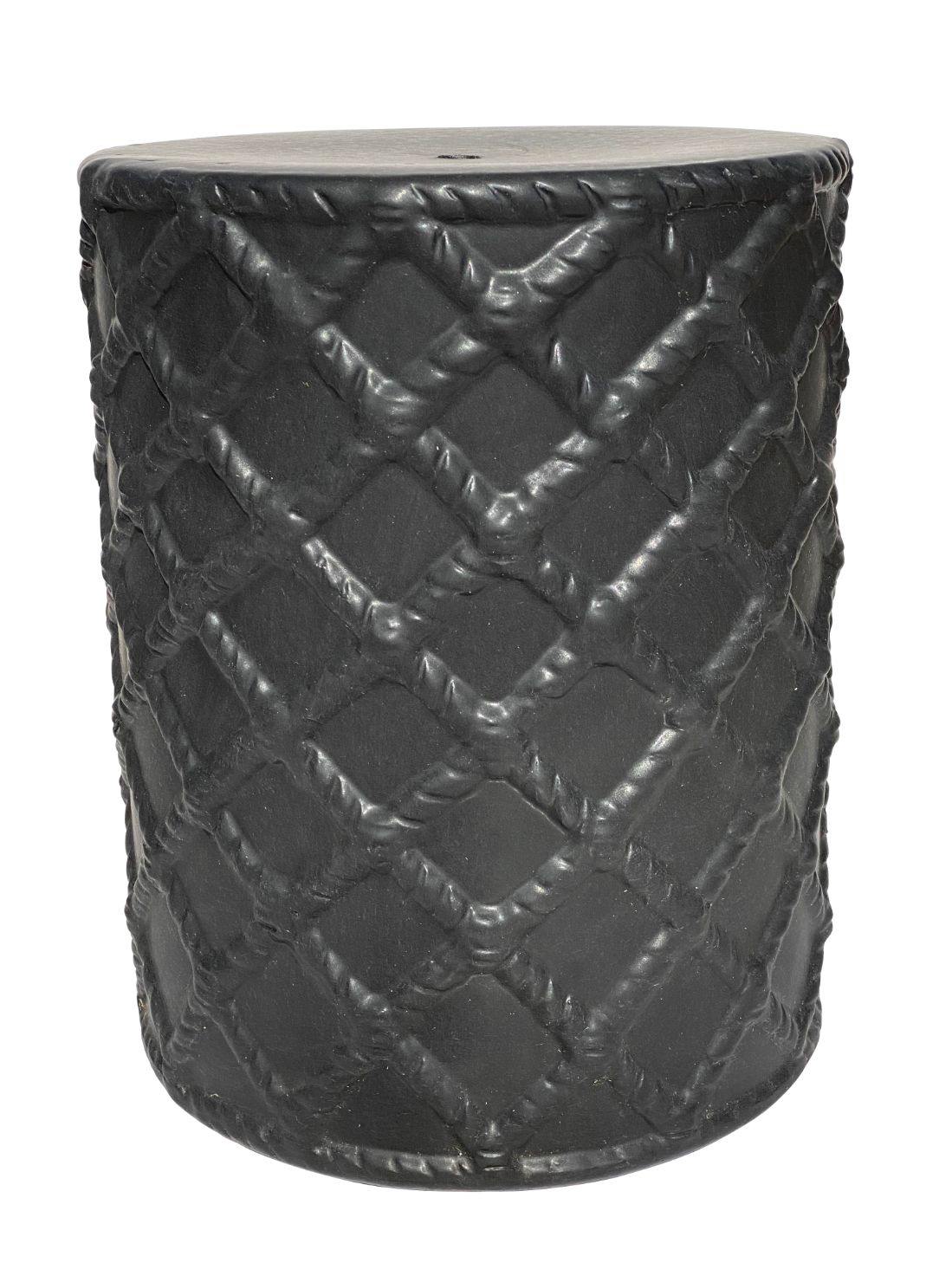 Matte Black Rope Ceramic Stool | Ten Thousand Pots