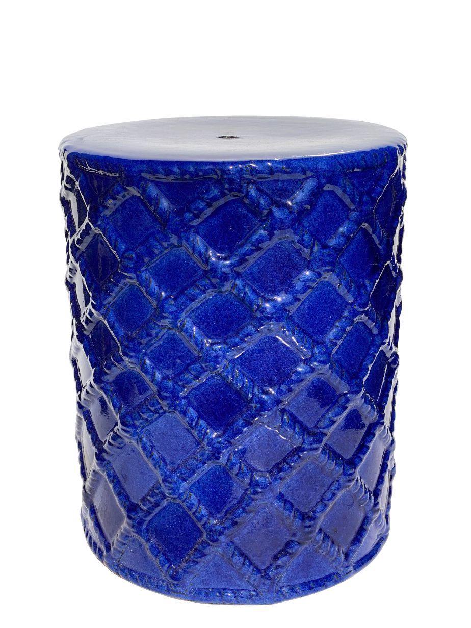 Dark Blue Rope Ceramic Stool | Ten Thousand Pots