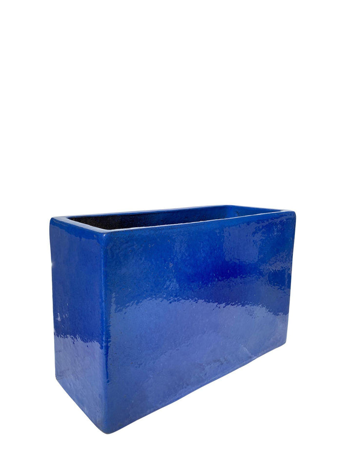 Falling Blue Rectangular Modern Ceramic Planter | Ten Thousand Pots