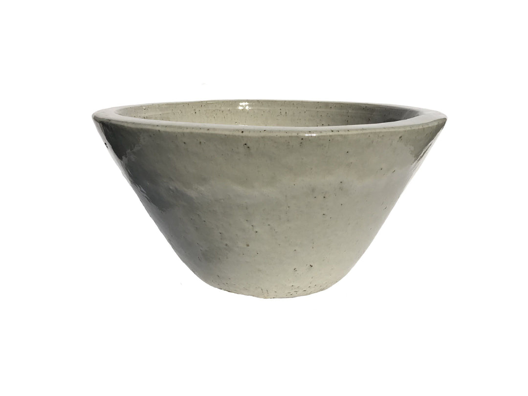 White Ceramic Wide Cone Planter | Ten Thousand Pots | Ten Thousand Pots