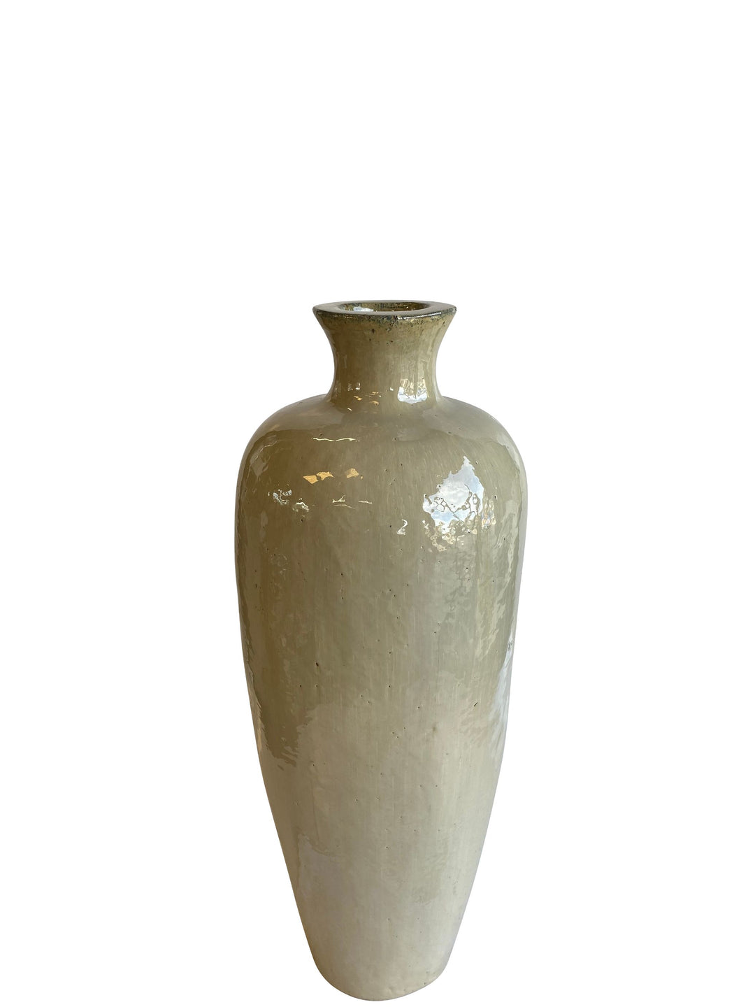 Cream Ceramic Tall Tapered Vase Pot | Ten Thousand Pots
