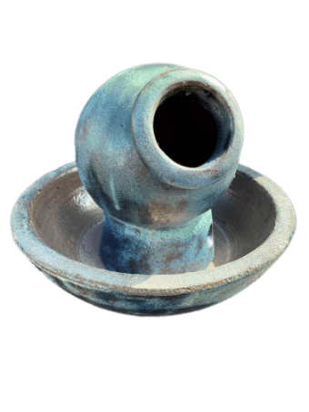Atlantis Moss Green Ceramic Pouring Jar With Bowl Fountain | Ten Thousand Pots