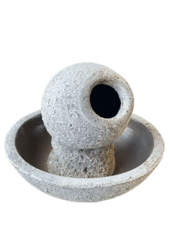 Atlantis White Ceramic Pouring Jar With Bowl Fountain | Ten Thousand Pots