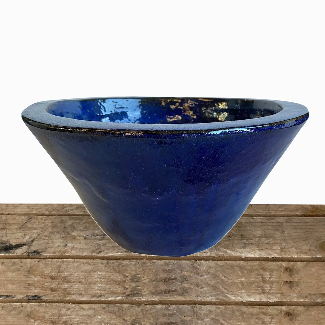 Ceramic Cone Bowl Planter Blue| Ten Thousand Pots