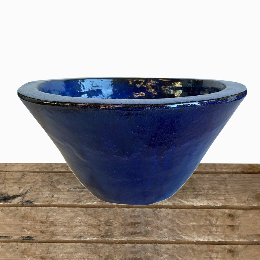 Ceramic Cone Bowl Planter Blue| Ten Thousand Pots