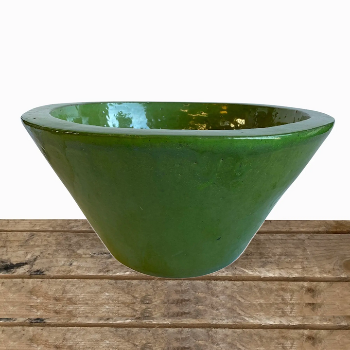 Ceramic Cone Bowl Planter Green | Ten Thousand Pots