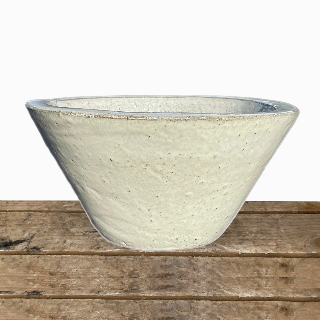 Ceramic Cone Bowl Planter White | Ten Thousand Pots