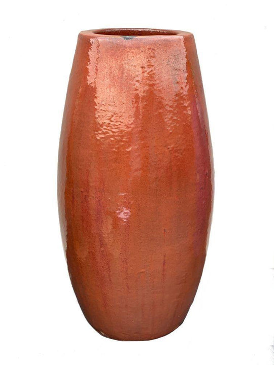 Copper Red Ceramic Drum Pot | Ten Thousand Pots