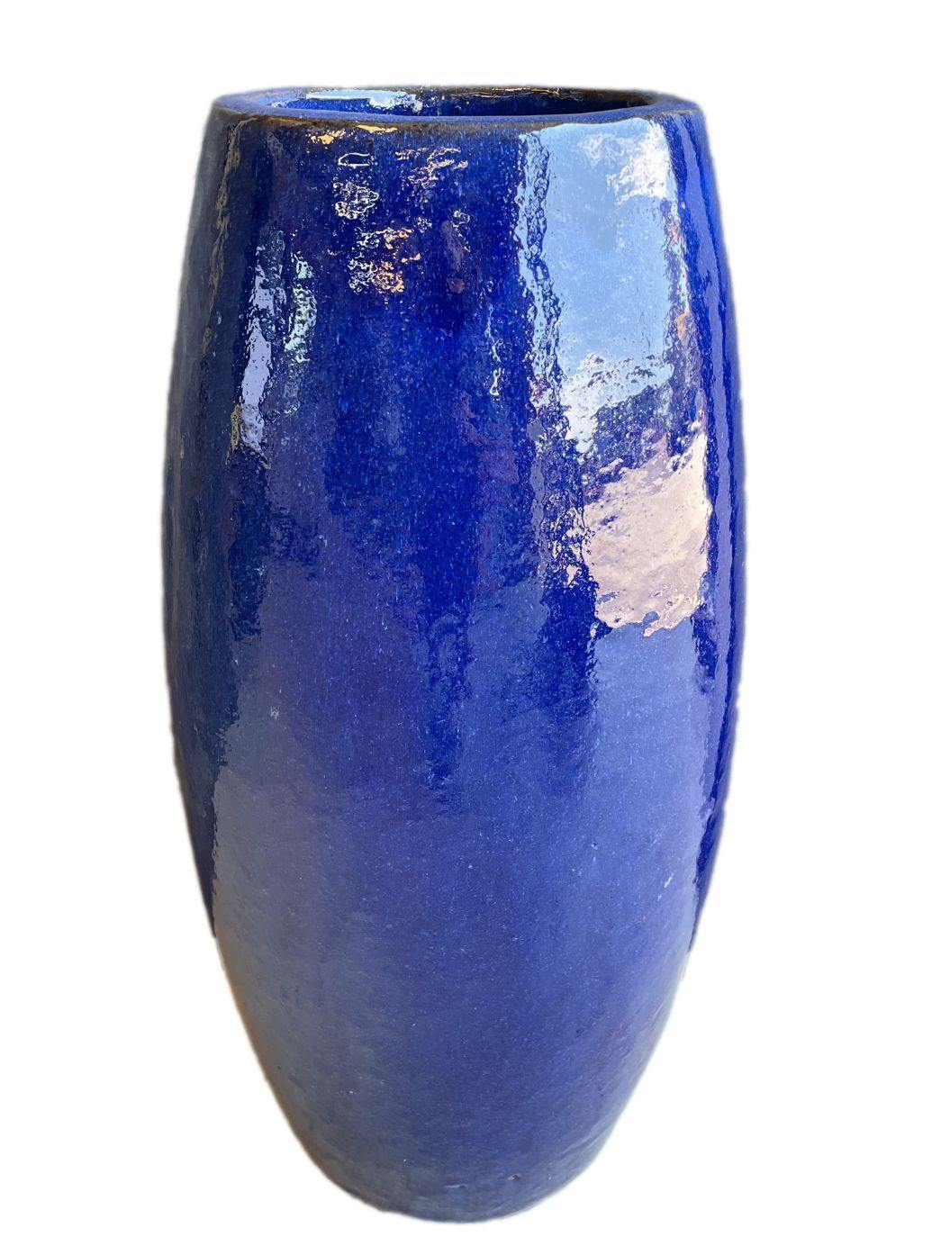 Blue Ceramic Drum Pot | Ten Thousand Pots