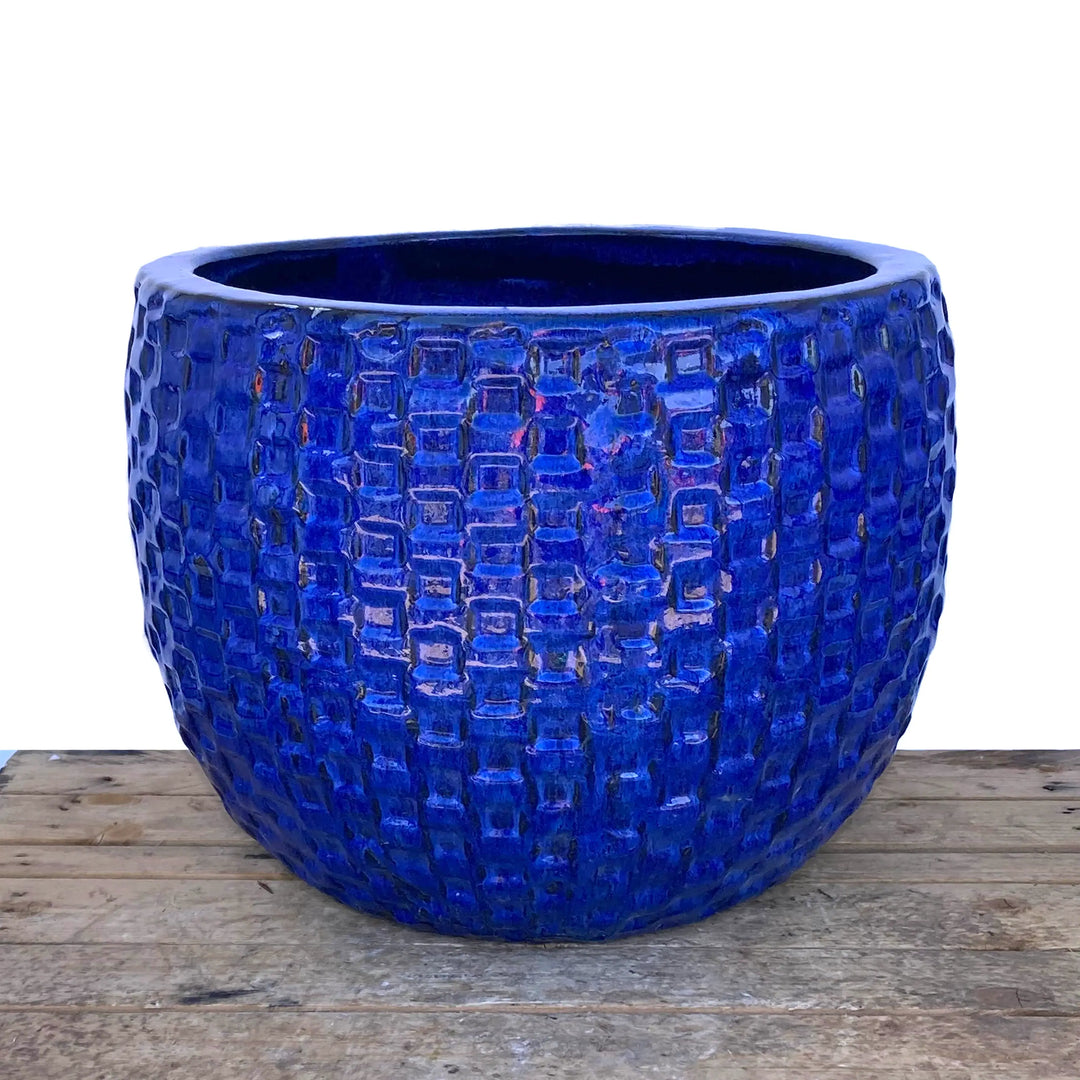 Ceramic Honeycomb Bowl Blue | Ten Thousand Pots