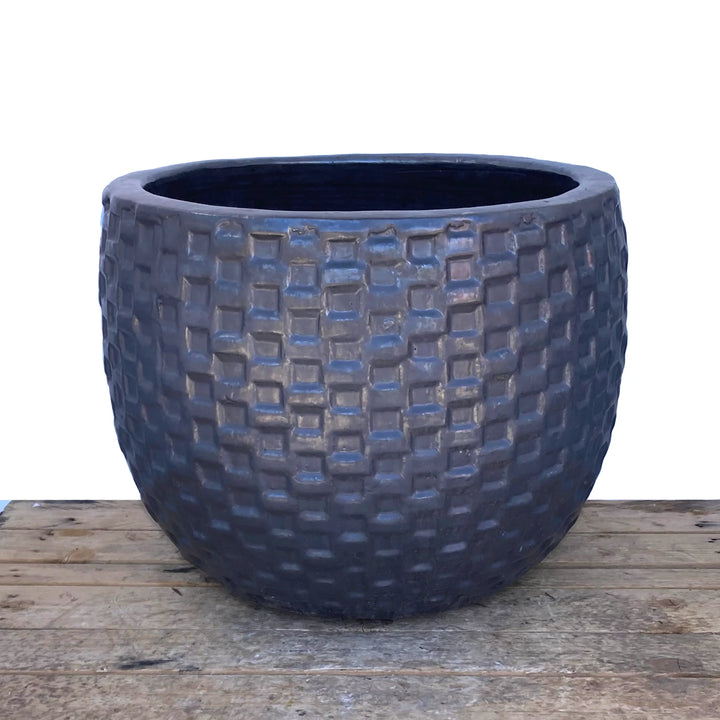 Ceramic Honeycomb Bowl Matte Black | Ten Thousand Pots