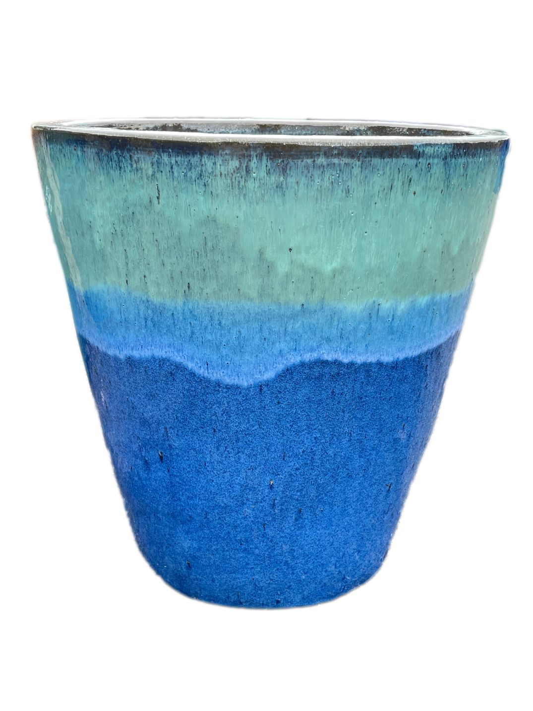 Marble Green Blue Blue Huge Ceramic Cone Planter | Ten Thousand Pots