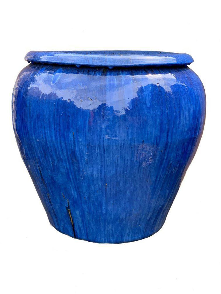 Cobalt Blue Ceramic Fish Bowl Planter | Ten Thousand Pots