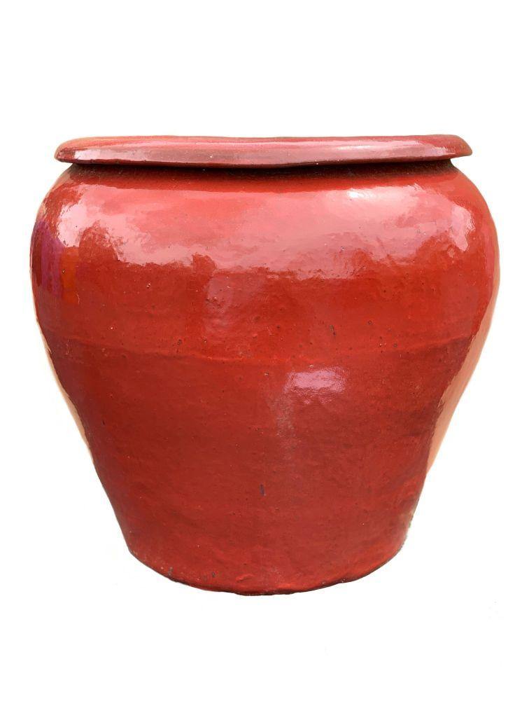 Chili Red Ceramic Fish Bowl Planter | Ten Thousand Pots