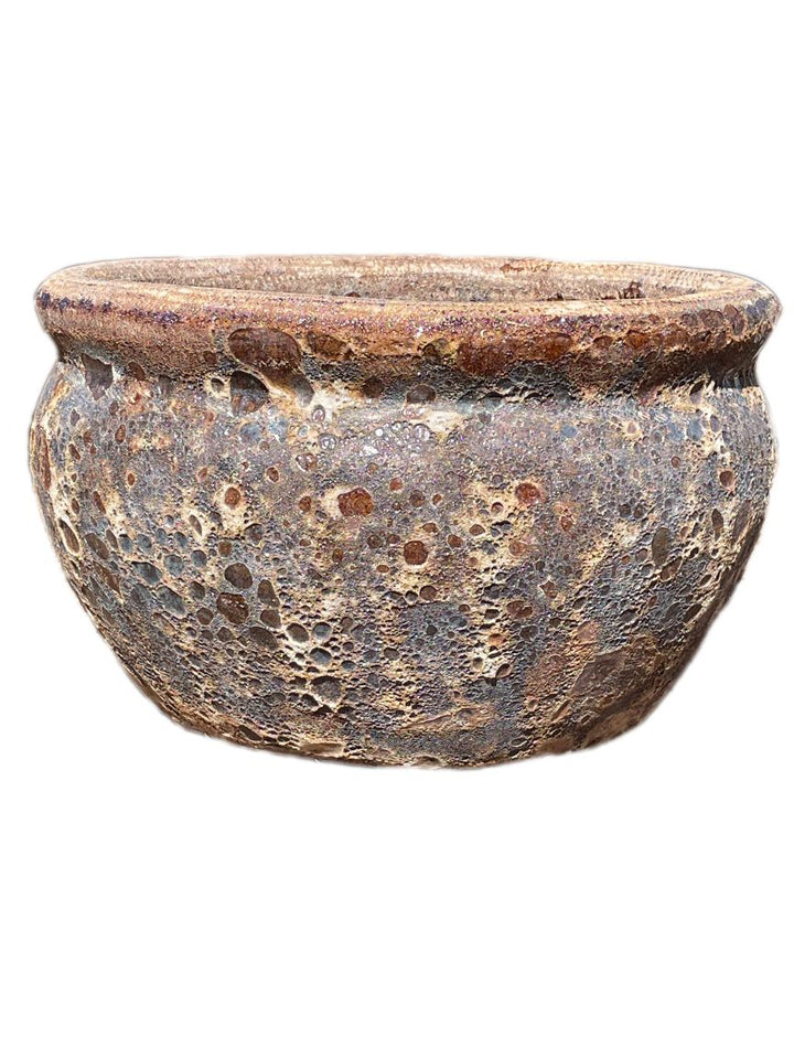 Seafoam BrownRound Rim Low Ceramic Bowl | Ten Thousand Pots
