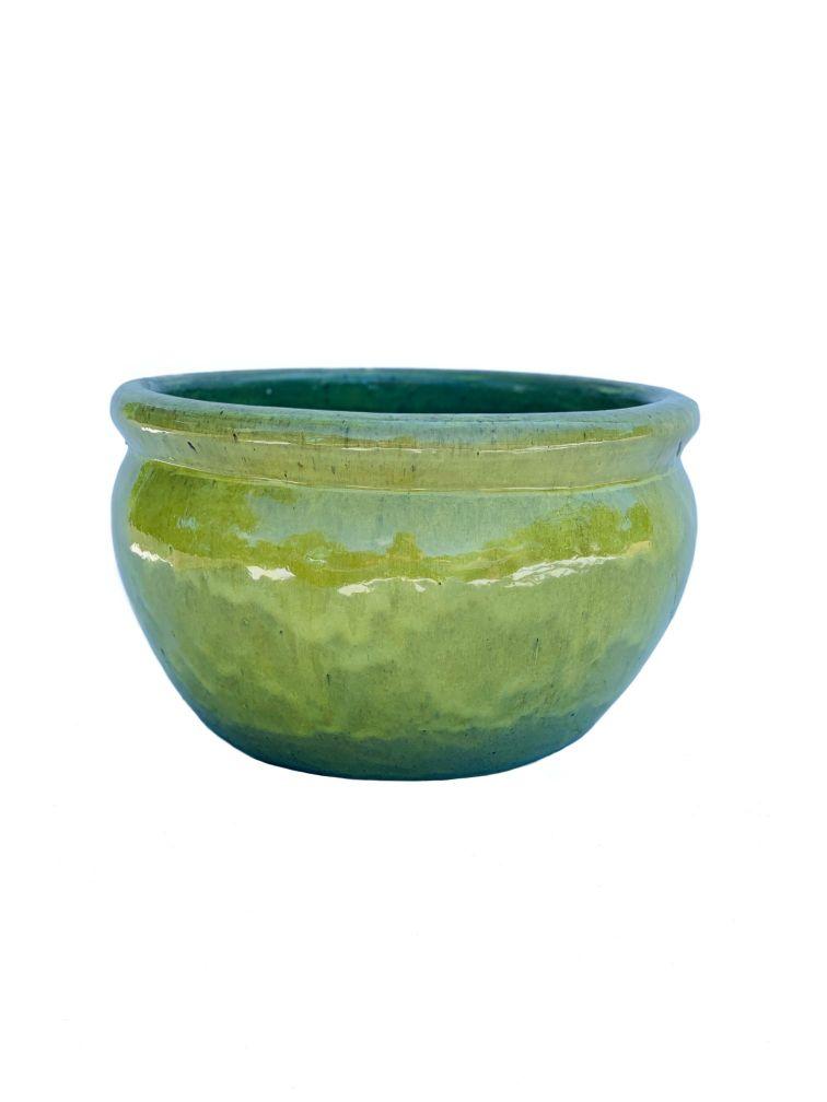 Yellow Round Rim Low Ceramic Bowl | Ten Thousand Pots
