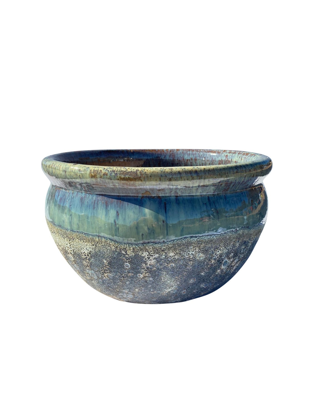 Seafoam White Round Rim Low Ceramic Bowl | Ten Thousand Pots