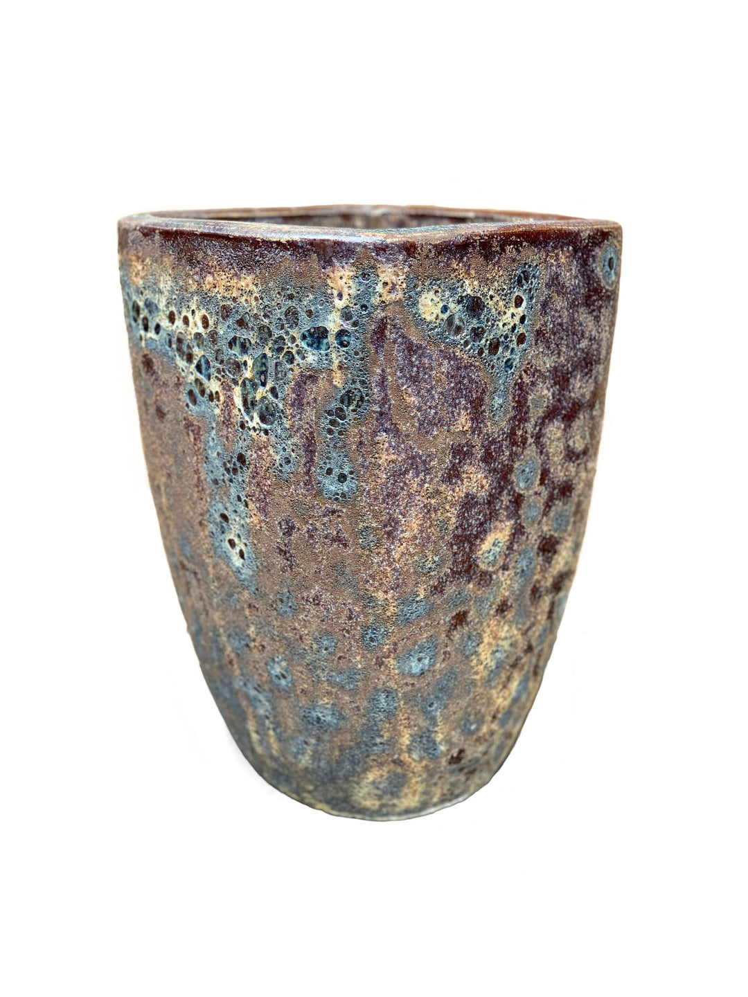 Seafoam Brown Rounded-Edge Ceramic Square Pot | Ten Thousand Pots