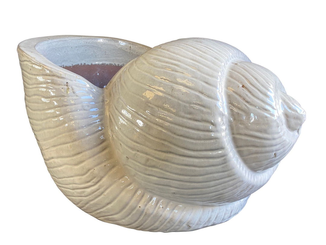 White Ceramic Seashell Planter | Ten Thousand Pots